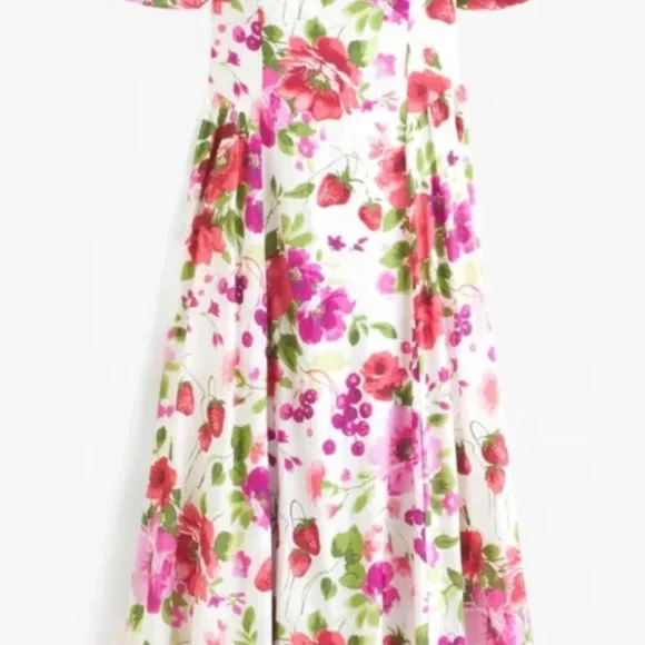 Abercrombie & Finch Floral Puff Sleeve Dress size Medium - Picture 3 of 7
